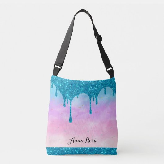 Sac Ajustable *~* Parties scintillant à goutte turquoise Pastel  (Devant)