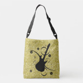 Sac Ajustable Parties scintillant Artsy Black Guitare & Fleurs G (Dos)
