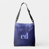 Sac Ajustable Parties scintillant bleu marine gouttes monogramme (Dos)