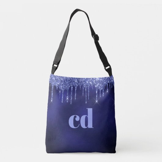 Sac Ajustable Parties scintillant bleu marine gouttes monogramme (Dos)