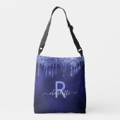 Sac Ajustable Parties scintillant bleu marine gouttes monogramme (Dos)