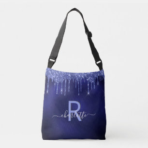 Sac Ajustable Parties scintillant bleu marine gouttes monogramme