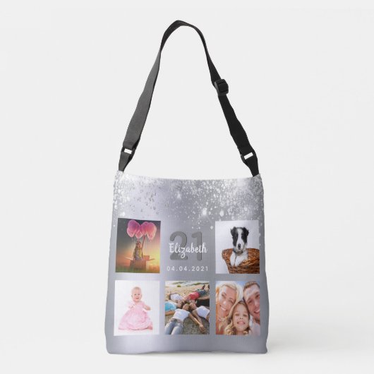 Sac Ajustable Parties scintillant d'argent d'anniversaire photo  (Dos)