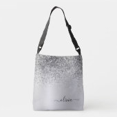 Sac Ajustable Parties scintillant d'argent Monogramme métallique (Dos)