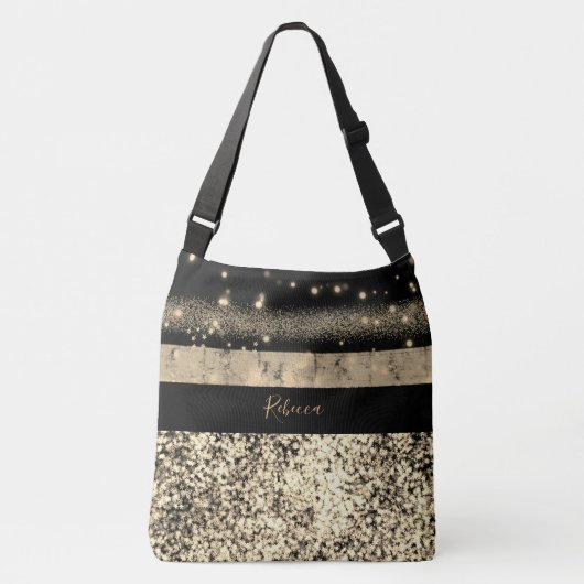 Sac Ajustable Parties scintillant en or Chic de luxe Signature M (Devant)