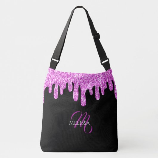 Sac Ajustable Parties scintillant étincelante rose noir Monogram (Devant)