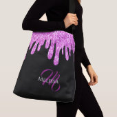 Sac Ajustable Parties scintillant étincelante rose noir Monogram (De près)