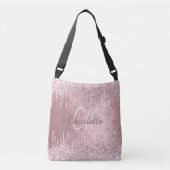 Sac Ajustable Parties scintillant rose gouttes monogramme élégan (Devant)