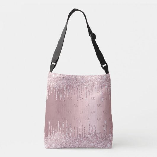 Sac Ajustable Parties scintillant rose pâle gouttes monogramme é (Dos)