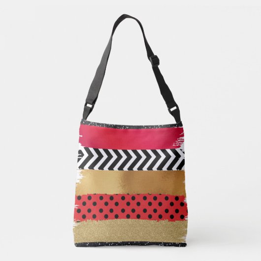 Sac Ajustable Parties scintillant rouge Noir Brush Stroke Monogr (Dos)