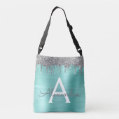 Sac Ajustable Parties scintillant Turquoise argentée en métal br (Dos)