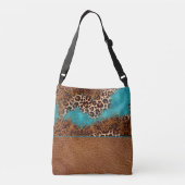 Sac Ajustable Parties scintillant Turquoise Occidentale Léopard (Dos)