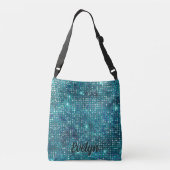 Sac Ajustable Parties scintillant Turquoise personnalisée (Dos)