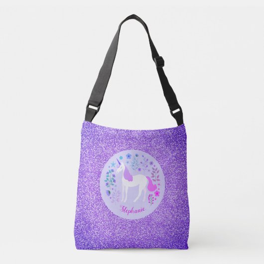 Sac Ajustable Parties scintillant Unicorne rose violet personnal (Devant)