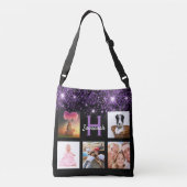 Sac Ajustable Parties scintillant violet noir photo collage nom  (Dos)