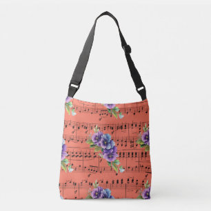 Sac Ajustable Partition de corail Fleurs violettes et bleues