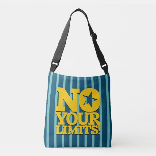 Sac Ajustable Pas De Limites ! Bleu du texte or (Devant)