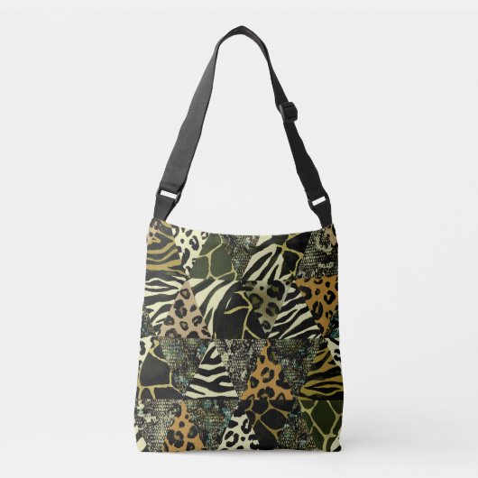 Sac Ajustable Patchwork Safari : Poster de animal aquarelle. (Devant)
