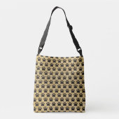Sac Ajustable Pâtes noires et or Motif sans couture (Dos)
