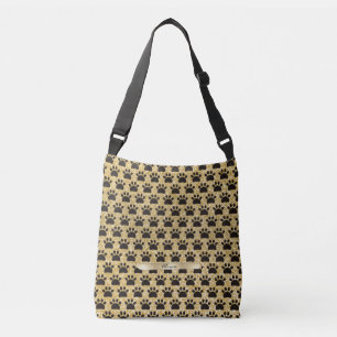 Sac Ajustable Pâtes noires et or Motif sans couture