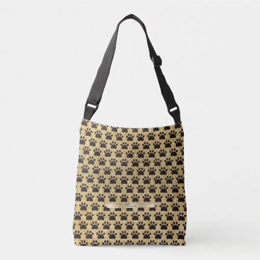 Sac Ajustable Pâtes noires et or Motif sans couture (Devant)