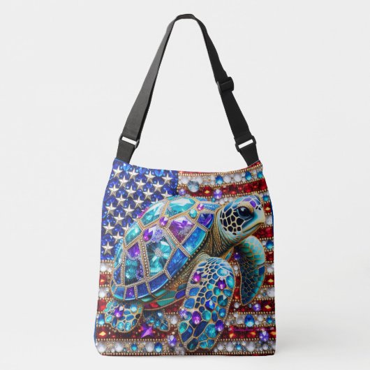 Sac Ajustable Patriotique de la tortue de mer de Bling (Devant)