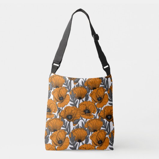 Sac Ajustable Pavot orange sur blanc (Devant)