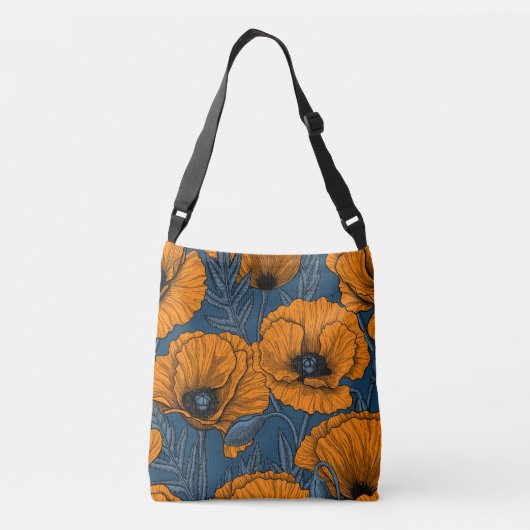 Sac Ajustable Pavot orange sur bleu foncé (Dos)