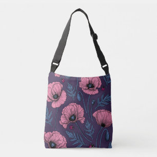 Sac Ajustable Pavot rose sur violet foncé
