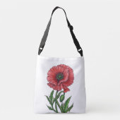 Sac Ajustable Pavot rouge, aquarelle et encre (Dos)
