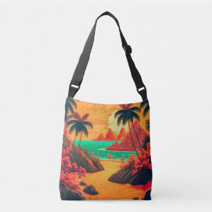 Sac Ajustable Paysage coloré d'été de plage tropicale  