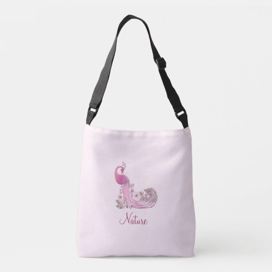 Sac Ajustable Peacock et calligraphie sur l'or Rose léger (Dos)