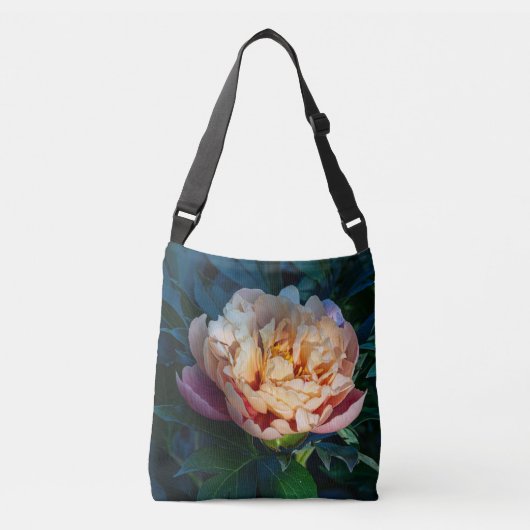 Sac Ajustable Pêche Douce et Pivoine Rose (Devant)