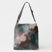 Sac Ajustable Pêche et marbre bleu Abstrait (Dos)