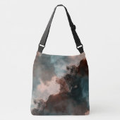 Sac Ajustable Pêche et marbre bleu Abstrait (Devant)