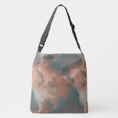 Sac Ajustable Pêche et marbre bleu Abstrait (Dos)