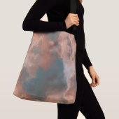 Sac Ajustable Pêche et marbre bleu Abstrait (De près)
