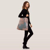 Sac Ajustable Pêche et marbre bleu Abstrait (Sur le modèle)