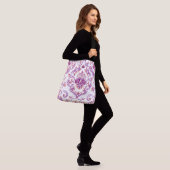 Sac Ajustable Pêche et pourpre Damas motif floral élégant (Sur le modèle)