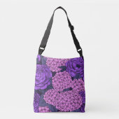 Sac Ajustable Peine et hydrangée en rose et violet (Devant)