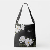 Sac Ajustable Peinture botanique de fleurs de cosmos blanches à  (Devant)