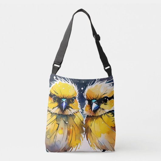 Sac Ajustable peinture, deux oiseaux (Devant)