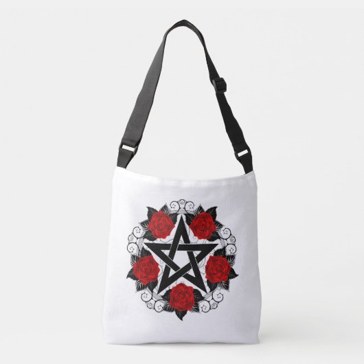 Sac Ajustable Pentagramme aux roses rouges (Devant)
