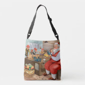 Sac Ajustable Père Noël Et Elfes Fabriquent Des Jouets | Noël (Dos)