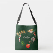 Sac Ajustable Père Noël Reindeer Christmas Green + Nom (Dos)