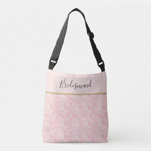 Sac Ajustable Personalisé rose et jaune Damas (Devant)
