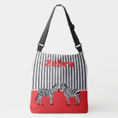 Sac Ajustable Personalized unique Zebra in red black Branding (Devant)