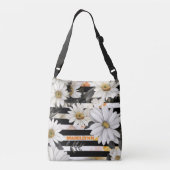 Sac Ajustable Personnalisé moderne marguerite noir et blanc rayé (Dos)