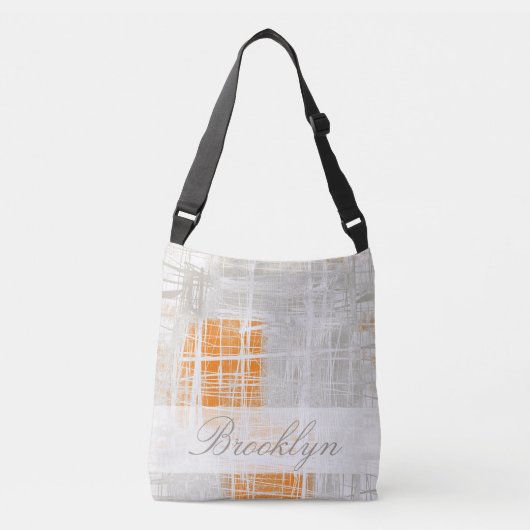 Sac Ajustable Personnaliser abstrait blanc gris orange (Devant)