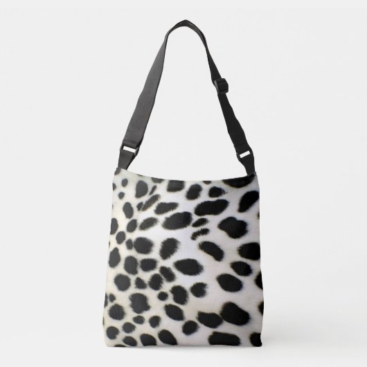 Sac Ajustable Personnaliser de fourrure dalmate en noir et blanc (Devant)